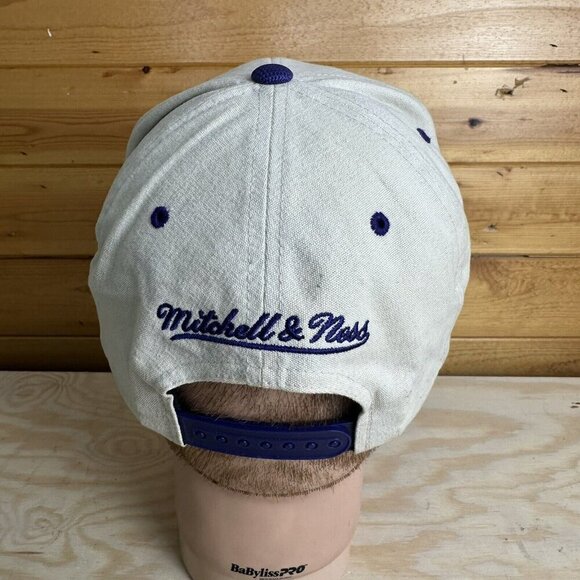 Mitchell & Ness Toronto Raptors Snapback Hat Cap Cream Purple Hardwood Classics - Picture 4 of 5